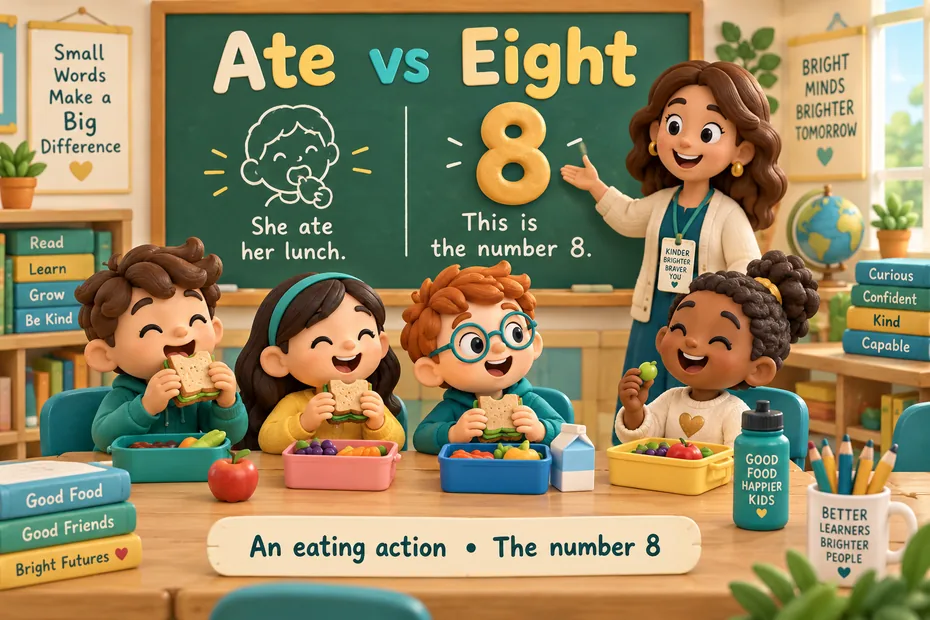 Ate vs eight: eating action versus the number eight