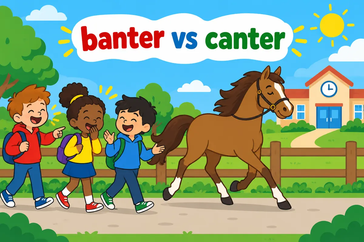 Playful conversation is banter, while a horse can trot without bantering.