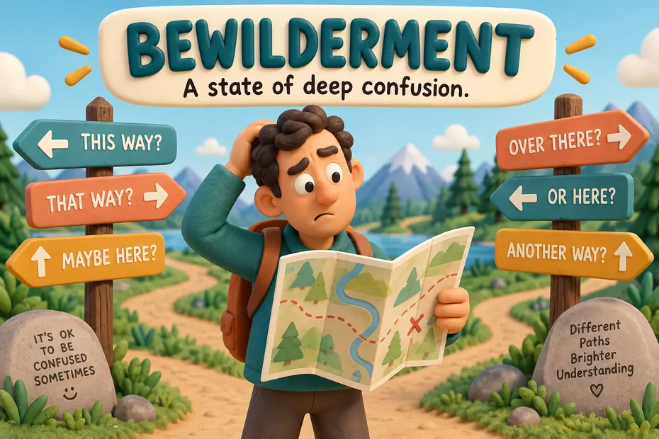 Bewilderment is a state of deep confusion.