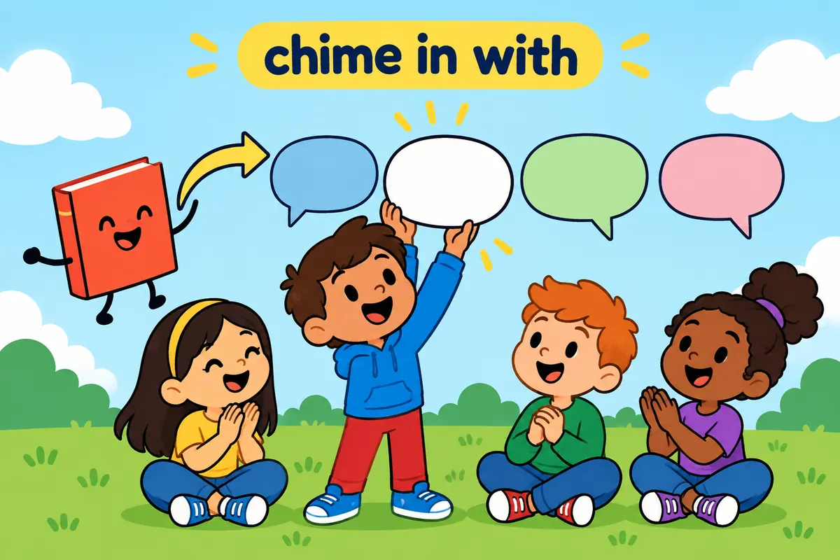 A cartoon speech bubble joins a row of bubbles, showing the pattern chime in with a comment.