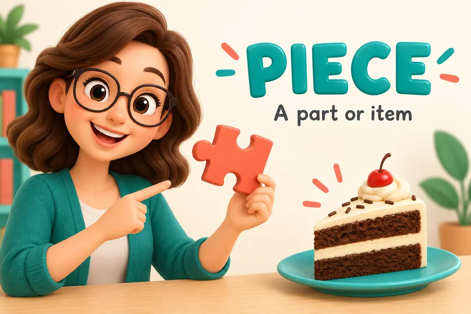 Piece names a part, item or work.