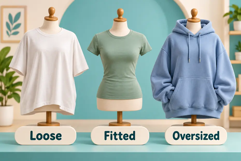 Loose, fitted and oversized clothing silhouettes.