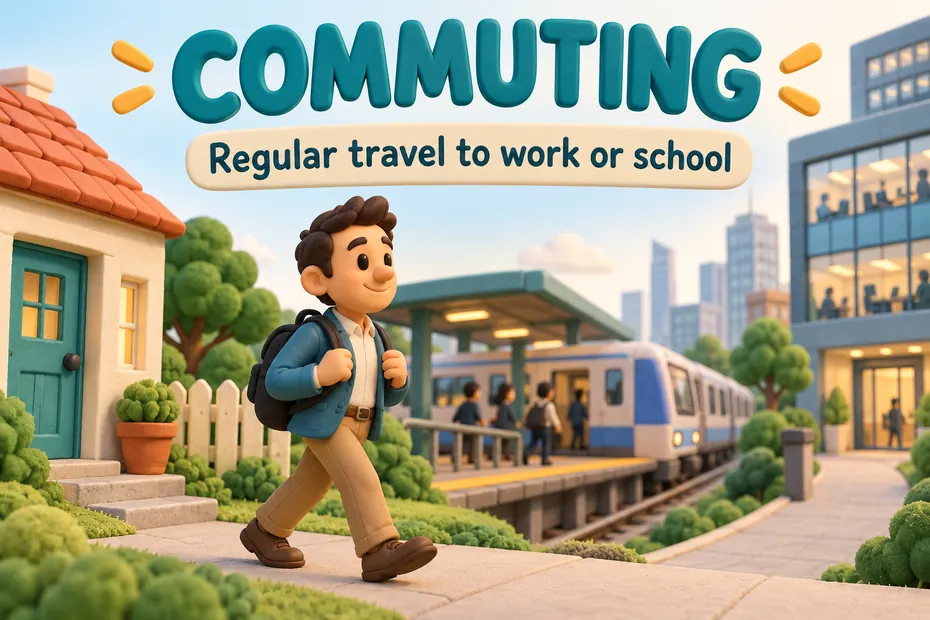Commuting means regular travel to work or school.