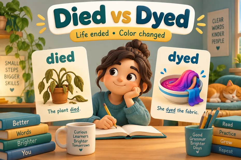 Died versus dyed: life ended or color changed