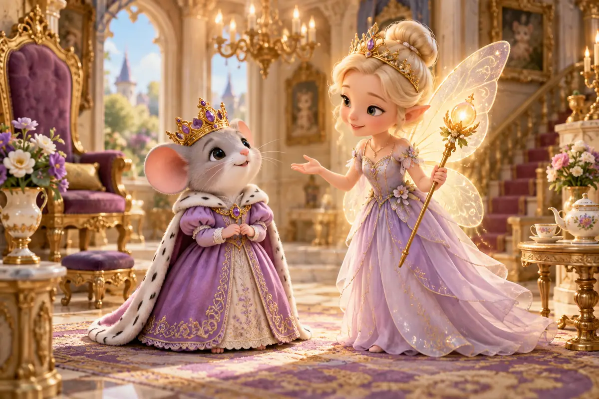 Mouse and fairy queens illustrate names beginning with a royal title.