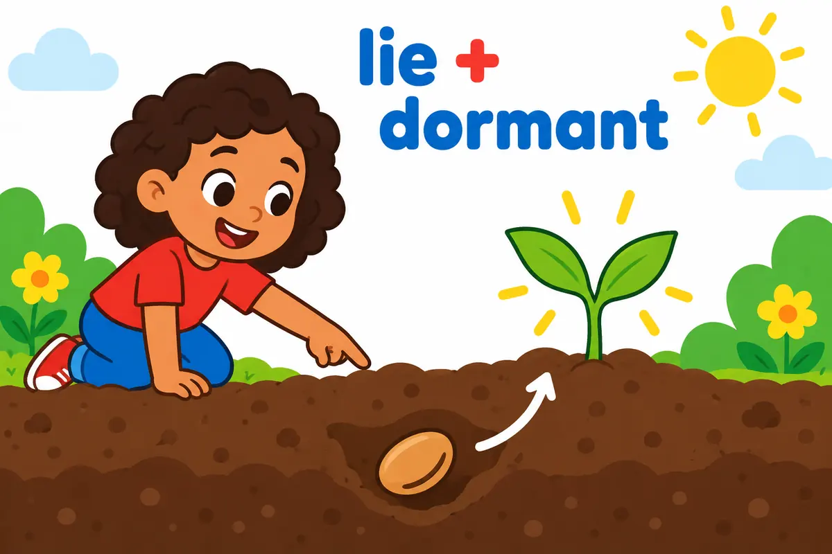 Dormant commonly follows linking verbs such as lie, remain or become.