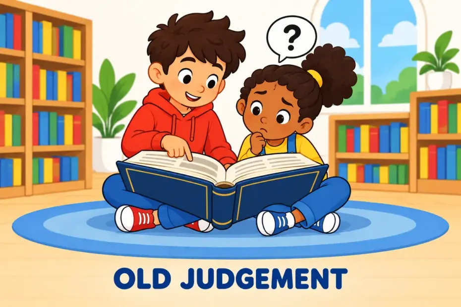 Cartoon children read a large dictionary together, showing effeminate in a sentence as a loaded old label.