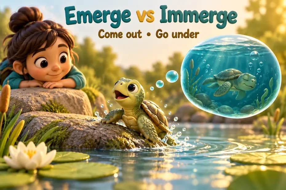 Emerge vs immerge: come out versus go under
