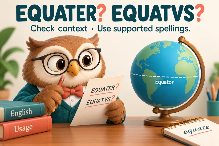 Check unusual strings equater and equatvs against supported spellings and context.