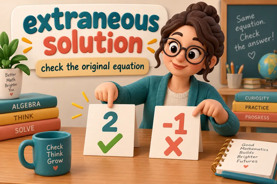 An extraneous solution fails the original equation