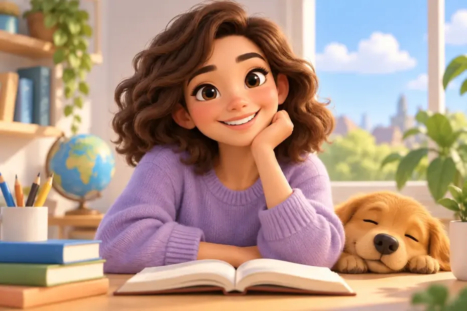 A smiling person shows an expressive face.