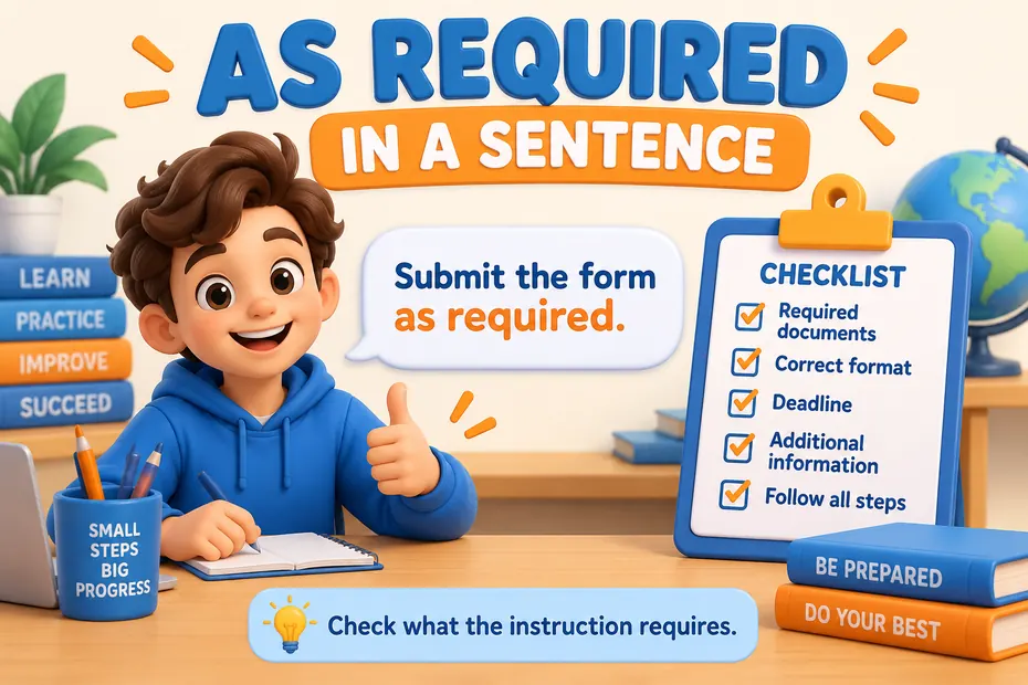 Student checks what an as required instruction requires