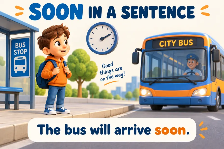 Student waiting for a bus that will arrive soon