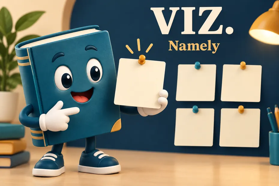 Book mascot selects a note to specify one item.
