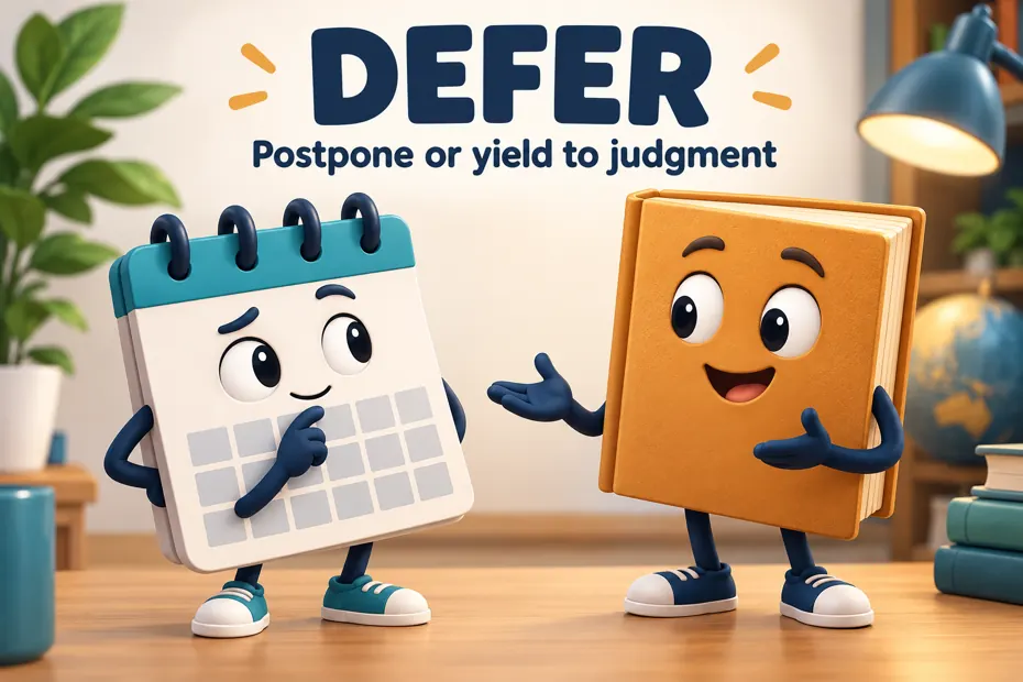 Book mascot compares a calendar with advice from another book.