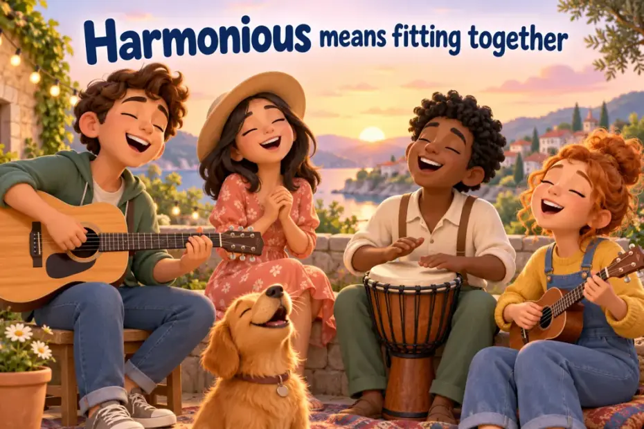 Harmonious means fitting together