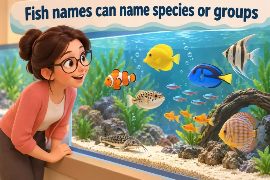 Fish names can name species or groups