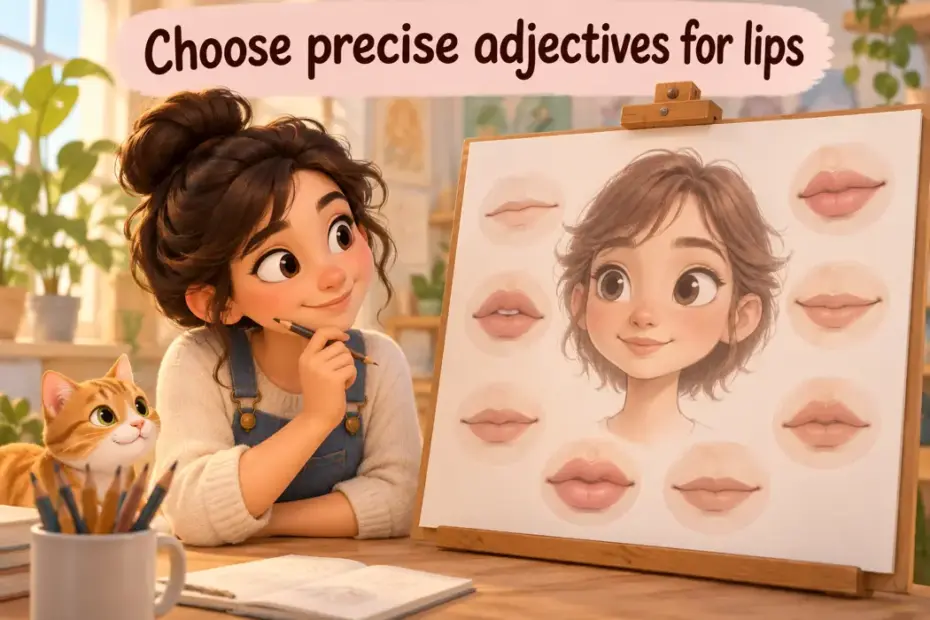 Choose precise adjectives for lips