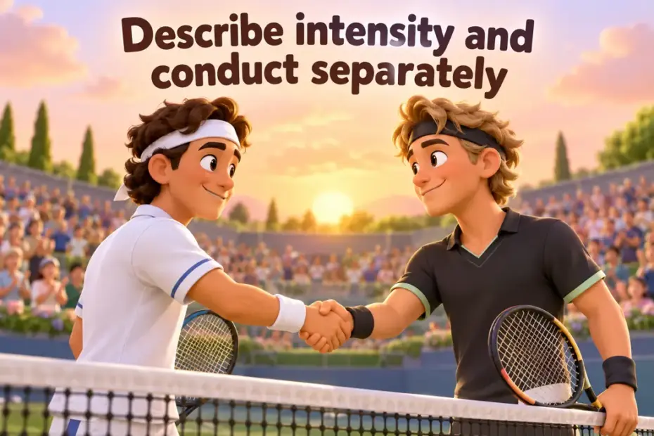 Describe intensity and conduct separately