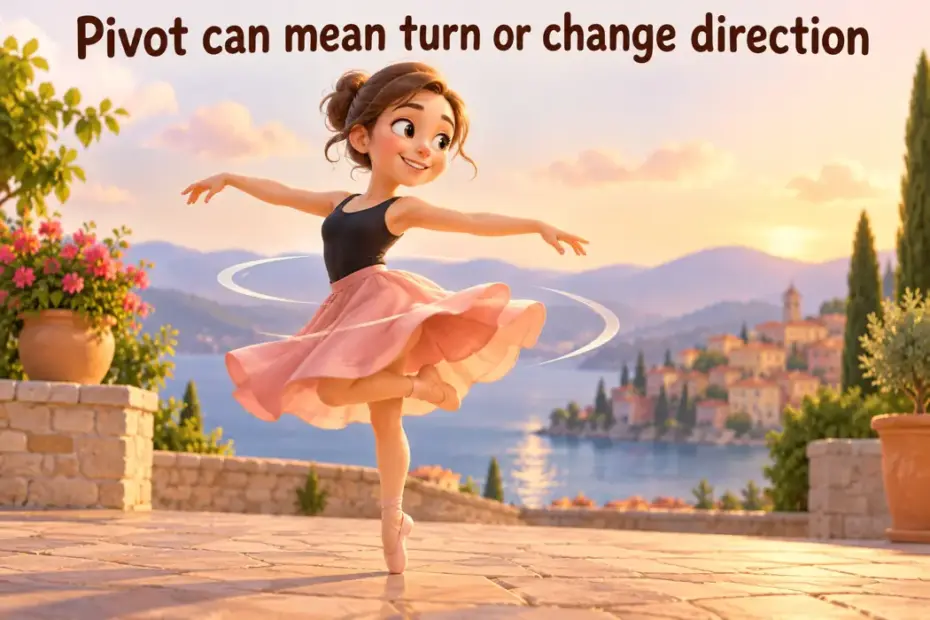 Pivot can mean turn or change direction