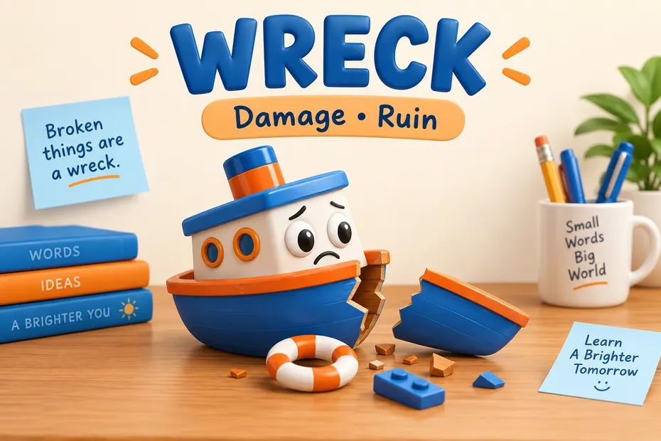 Wreck names damage or describes causing ruin.