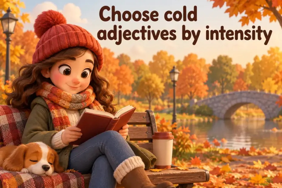Choose cold adjectives by intensity