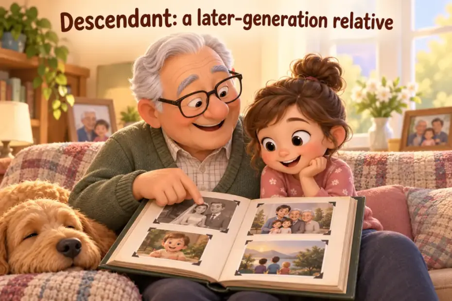 Descendant: a later-generation relative
