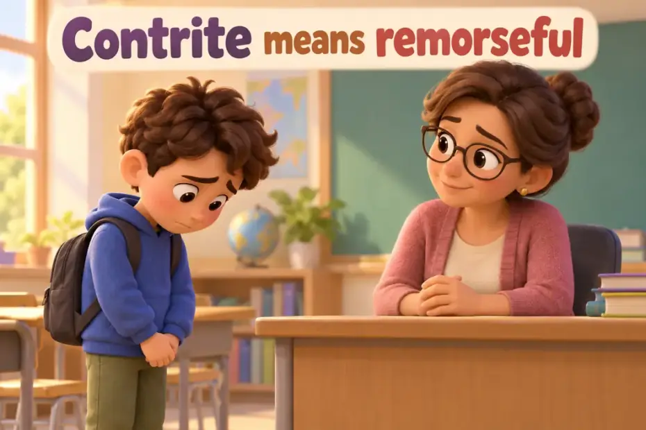 Contrite means remorseful