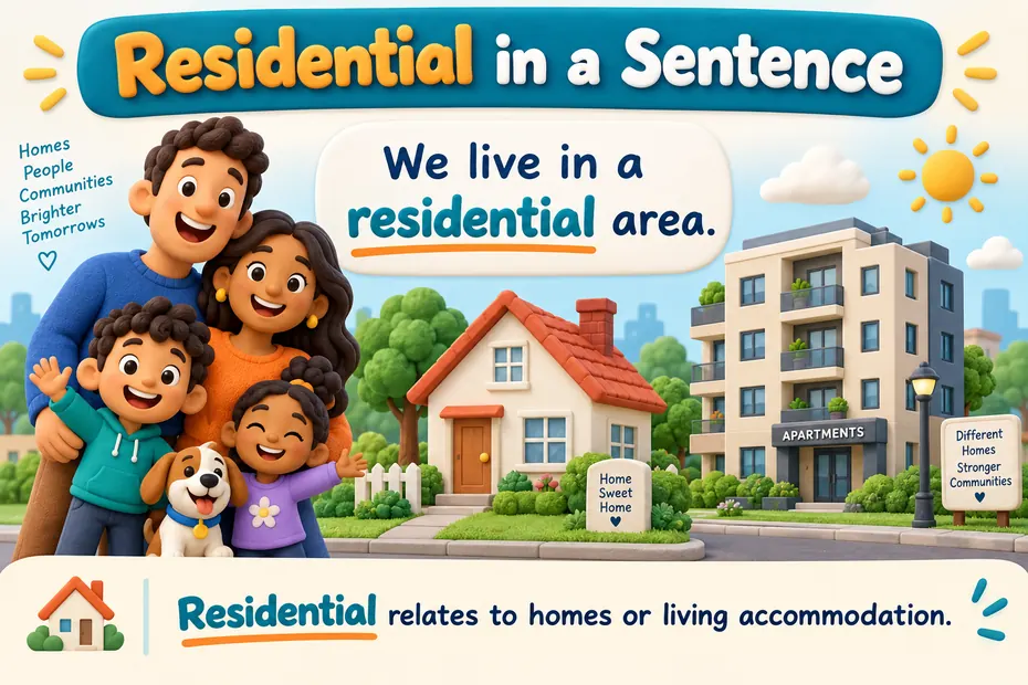 Residential sentence illustrates homes and living accommodation