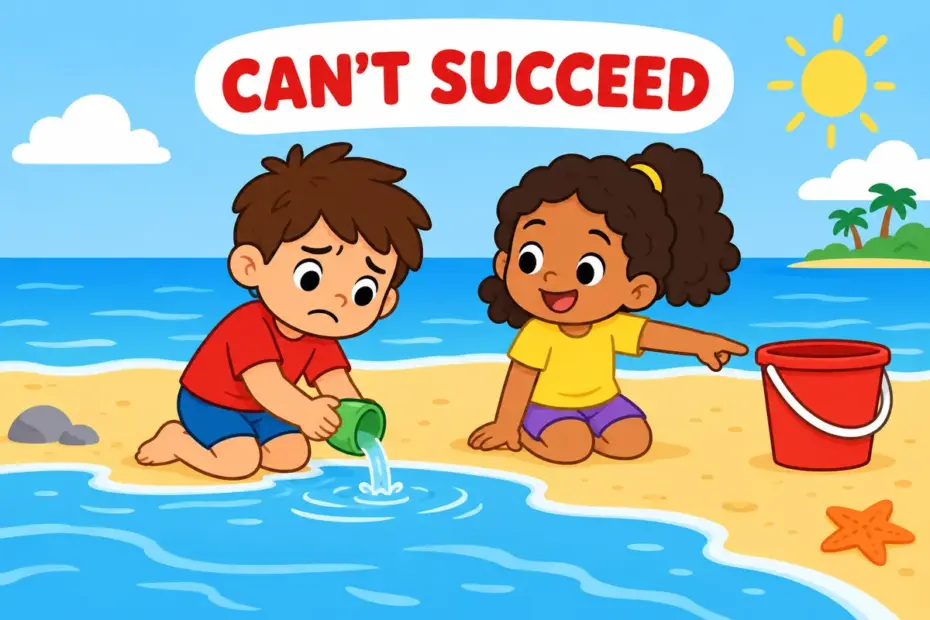 An ineffective attempt to move too much water illustrates futile in a sentence as pointless or unlikely to succeed.