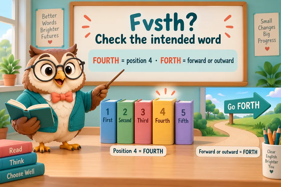 Check the intended word: fourth is position four, forth means forward or outward.