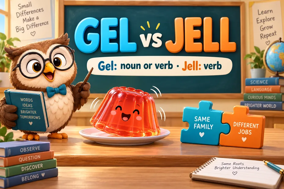 Gel is a noun or verb; jell is a verb.