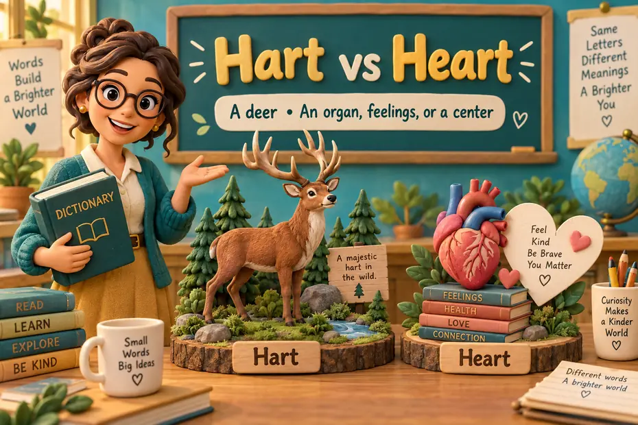 Hart vs heart: a male deer versus organ, feelings, or center