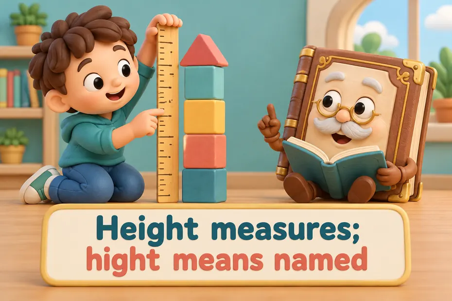 Height measures; hight means named
