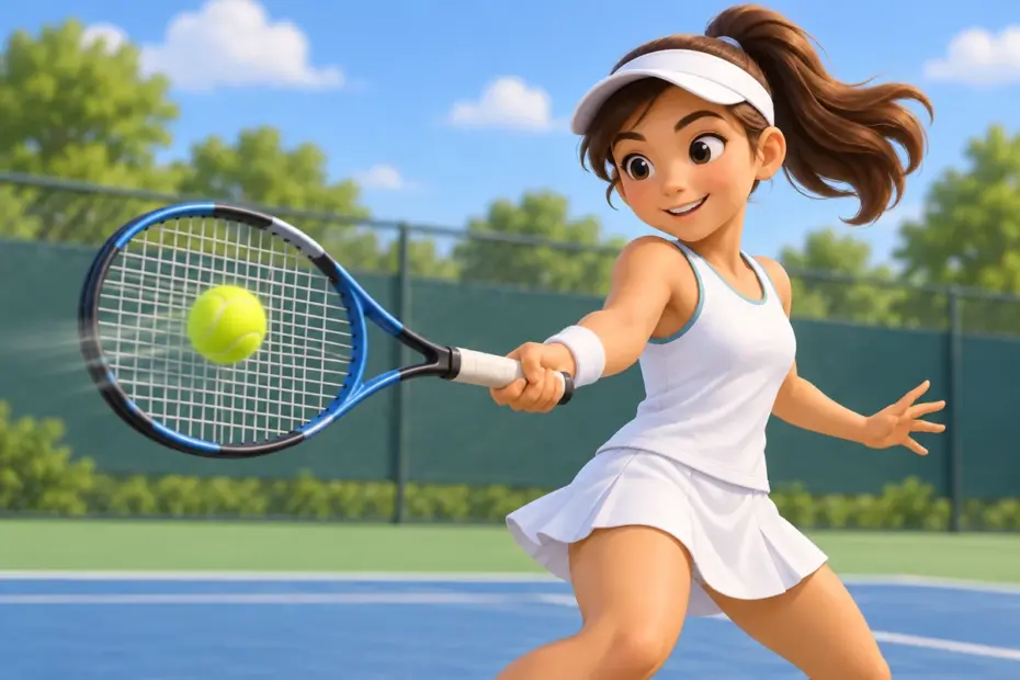 A tennis player’s racket meets the ball during a controlled practice shot.