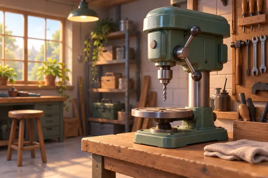 A machine standing in a quiet workshop.