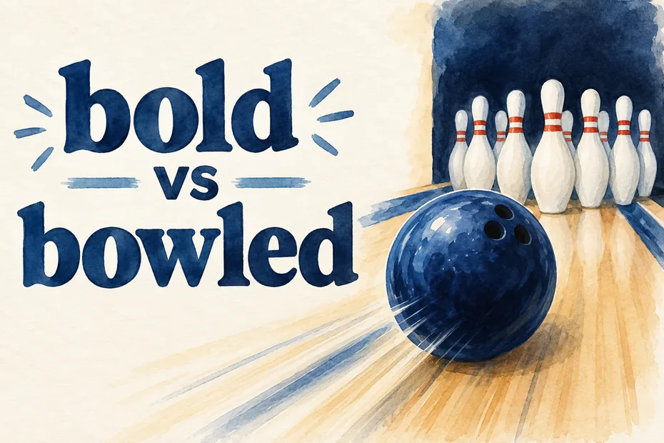 Bold vs bowled: descriptive adjective and past action