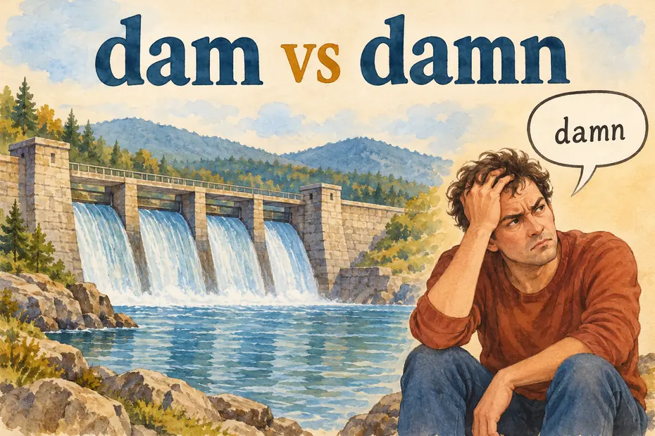 Dam vs damn: barrier and strong-expression meanings