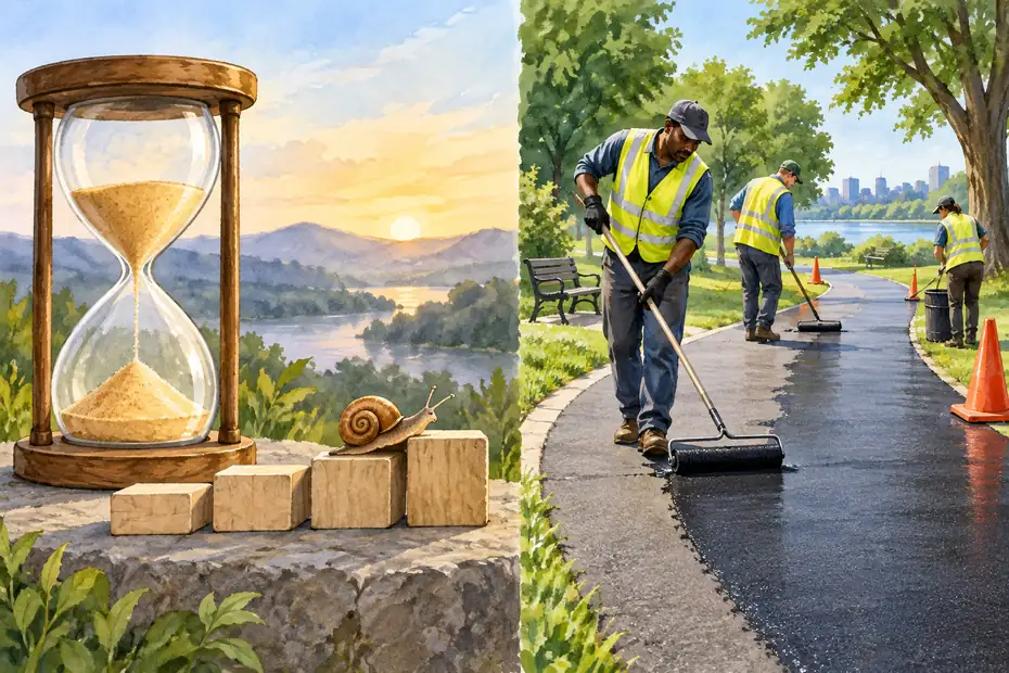 Delay and road recoating are different actions