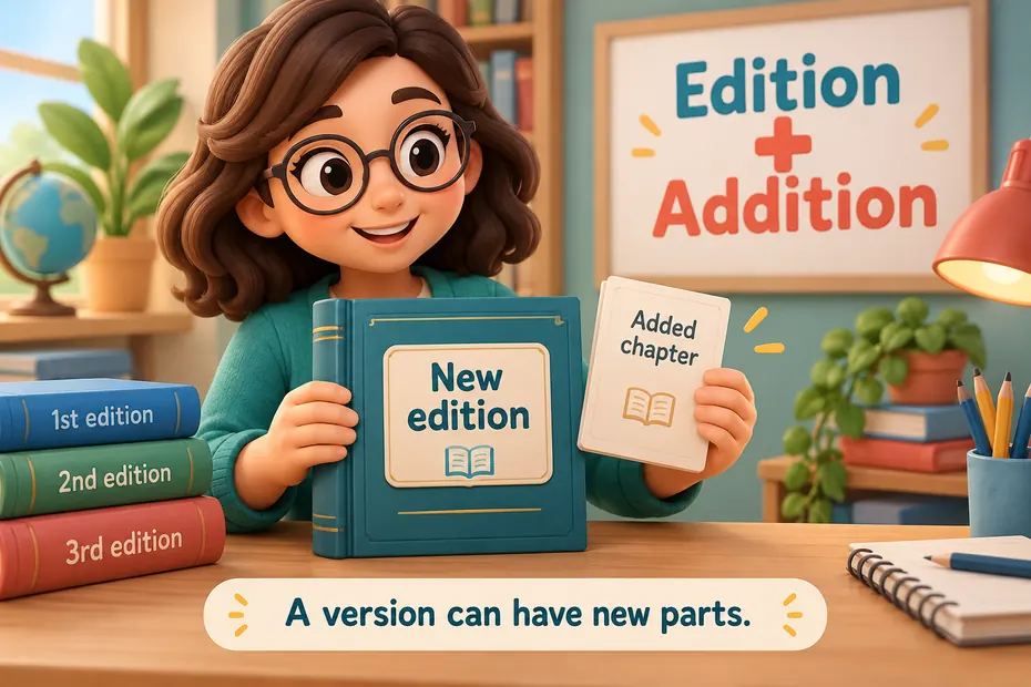 A new edition can contain an addition