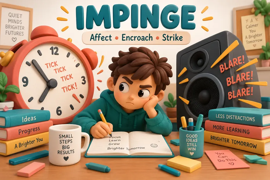 Impinge can mean affect, encroach, or strike.