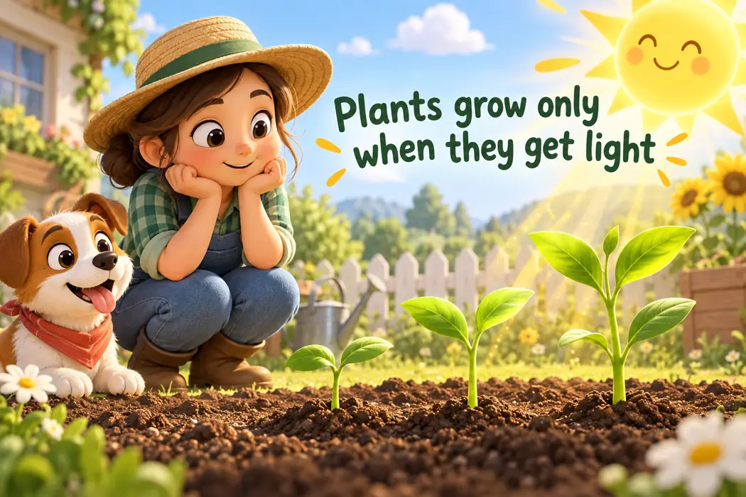 Plants grow only when they get light