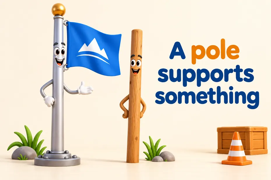 A pole can support something.