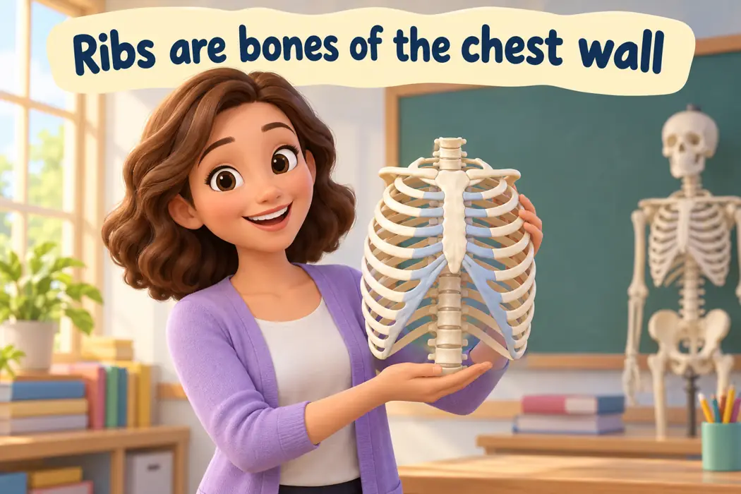 Ribs are bones of the chest wall