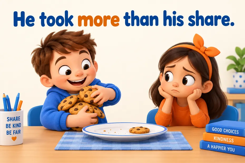 Taking most of the cookies illustrates a greedy action.