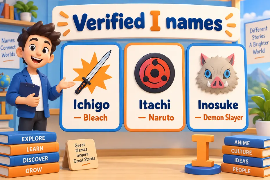 Verified Ichigo Itachi and Inosuke names paired with their anime