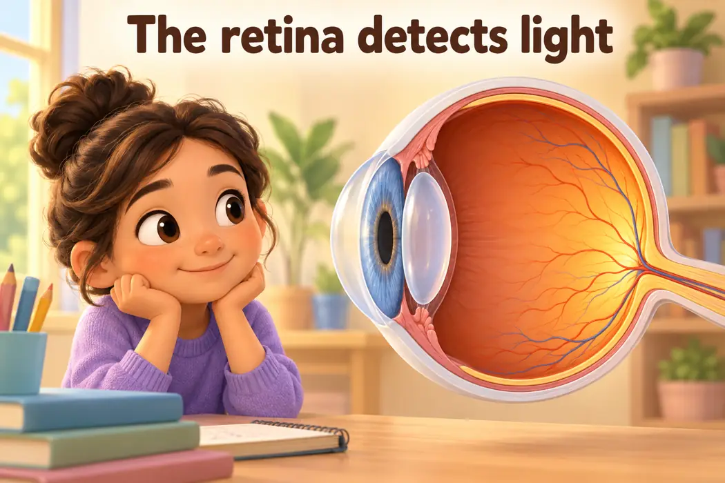 The retina detects light