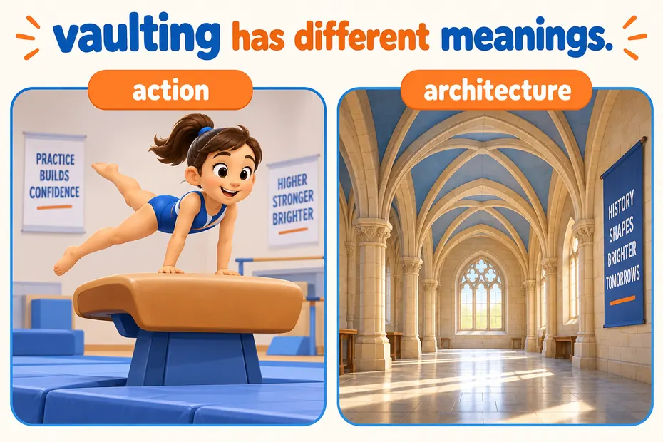 Action and architecture provide different contexts for vaulting.