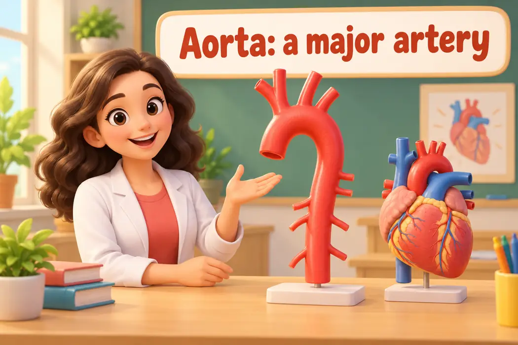 Aorta: a major artery in a playful educational illustration
