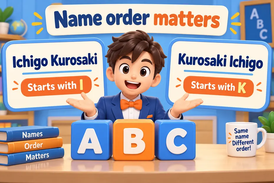 Given name versus family name using Ichigo Kurosaki